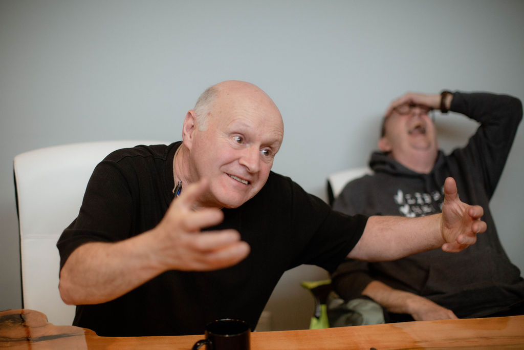 Rencontre préparatoire Chanson de son vivant, avec Guillaume Regaudie et la famille lamontagne. crédit photo: Morgaine Owens